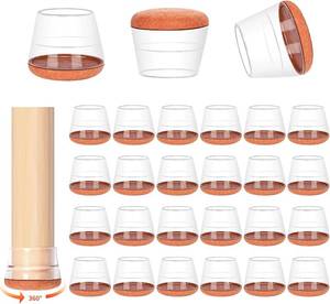 lot 6117 image: 24 PCS Silicone Chair Leg Floor Protectors for Hardwood Floors,Metal Chair Feet Protectors,Bar Stool Leg Protectors Chair Leg Covers Protect Floors from Scratches Reduce Noise (M-Fit 0.8-1.2)