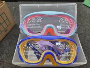 lot 6134 image: Kids Swim Goggles 2 Pack, Anti-Fog Anti-UV Wide View Swimming Goggles for Kids Boys & Girls Age 10-15