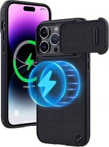 lot 6137 image: Nillkin for iPhone 14 Pro Max Magsafe Case with Camera Cover, CamShield Nylon Fiber 14 Pro Max 5G Car Mount Case 6.7 , Built-in Strong Magnet Circle
