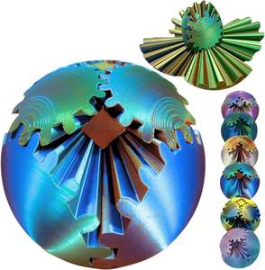 lot 6144 image: Gear Ball 3D Printed Spin Ball Cube Fidget Toys, Gear Sphere Fidget Toy, GearSphere Desk Toy Stress Fidget Balls, Fidgets Spinners for Adults & Kids Anxiety Relaxing