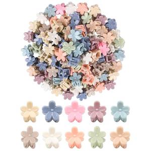 lot 6148 image: 100 Pcs Mini Flower Hair Clips for Girls, Colorful Small Flower Claw Clips for Thick Hair, Cute Toddler Hair Accessories for Girls(2)