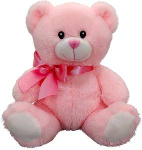 lot 6177 image: 8 Pink Embroidered Eye Teddy Bear with Pink Ribbon  Teddy Bear for Girl