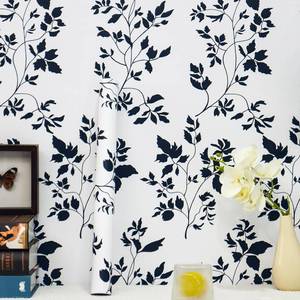 lot 6181 image: Heroad Peel and Stick Wallpaper - Floral Navy Blue Removable Wallpaper Boho Contact Paper for Cabinets and Bathroom - Waterproof Self Adhesive Vinyl Roll 17.3x393 (2)