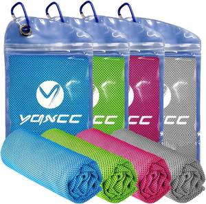 lot 6190 image: YQXCC Cooling Towels  4 Pack 40x12  Cool for Neck  Microfiber Soft Breathable Chilly  for Sports, Yoga, Golf, Gym, Camping, Running, Workout & More Activities