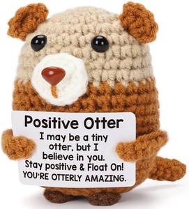 lot 6202 image: Crochet Otter Positive Gifts - Emotional Inspirational Support Motivational Small Otter Pickle Potato Galentines Valentines Day Easter Birthday Gifts for Women Men Son Daughter Teen Friend