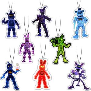 lot 6207 image: Pounchi Horror Game Car Air Fresheners Pendant (8 Pack Fresh Ice Scent) Video Game Accessories for Car Interior Hanging Gift Rearview Pendant Supplies