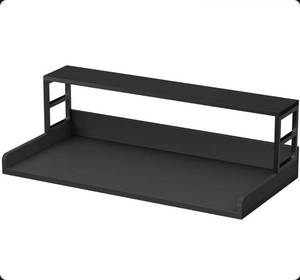lot 39223 image: Washer Dryer Countertop, Wooden Countertop for Washer and Dryer, 54L x 27.5W x 16.7H(Black) - Retail $173