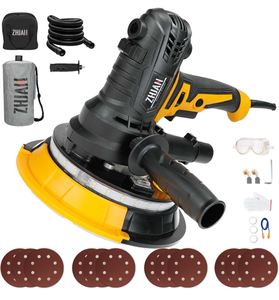 lot 39230 image: 900W Handheld Drywall Sander, Sander for Walls,Rough and fine Sanding - Variable Speed, Upgraded Pad, Adjustable Suction, 12 Pcs Sanding Discs,Drywall Sander with Du-st Tube and Collection Bag - Retail $79