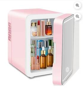lot 39261 image: Advwin Mini Skincare Fridge 12 Liter, Pink - Retail $0