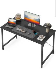 lot 39265 image: Cubiker Computer Desk, 32 inch Small Home Office Desk for Small Spaces, Modern Simple Style for Home, Office, Dark Black - Retail $0