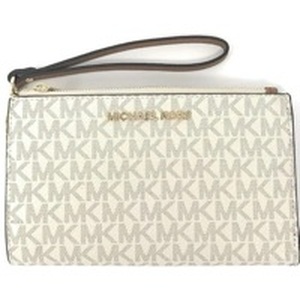 lot 39297 image: Michael Kors Jet Set Large Travel Flat Phone Case Wallet Zip Wristlet Vanilla - Retail $0