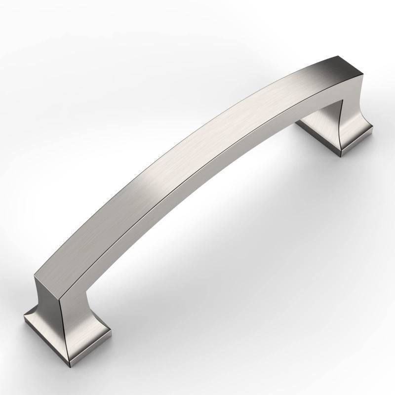 lot 1260 image: Amerdeco 10 Pack Brushed Satin Nickel 4 Inch(102mm) Hole Centers Kitchen Cabinet Pulls Cabinet Hardware Kitchen Handles for Cabinets Cupboard Handles Drawer Pulls ZH0009BSN Retail $33.99