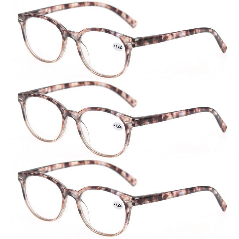 lot 1263 image: MODFANS Round Stylish Reading Glasses 2 Pair with Spring Hinge Fashion Glasses for Reading for Men and Women 1.50 Retail $18.74
