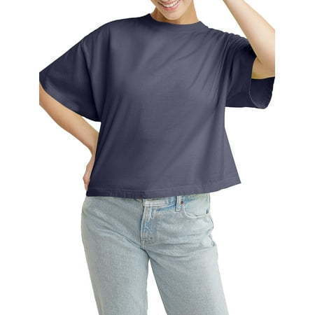 lot 1305 image: Hanes Originals Women Medium Garment Dyed Short Sleeve Cropped T-shirt Retail $12.00