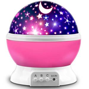 lot 1259 image: MOKOQI Star Projector, Night Light Lamp Fun Gifts for 1-4-6-14 Year Old Girls and Boys Rotating Star Sky Moon Light Projector for Kids Bedroom Decor -Pink Retail $17.80