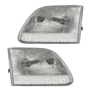 lot 1222 image: Headlight Assembly Set Headlights Compatible with 1997-2002 Ford Expedition 1997-2003 F-150 2004 F-150 Heritage 1997-1999 F-250 FO2502139 FO2503139 - Retail $65