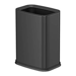 lot 1017 image: KHMMGK 2.6 Gal Black Bathroom Trash Can,Metal Waste Baskets with Removable Inner Bucket,Small Office Garbage Can - Retail $25