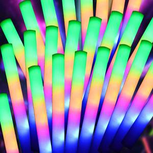 lot 1018 image: pelreame 55 Pcs LED Foam Glow Sticks Bulk,Foam Light Up Sticks 3 Modes of Color Flashing,Glow in The Dark Party Supplies for Birthday,Wedding,Raves,Carnival,New Year,Concert,Halloween Christmas - Retail $35