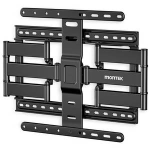 lot 1028 image: monTEK 1.1 Ultra Slim TV Wall Mount for 37-75 Inch TVs, 132lbs Heavy Duty, 4X Weight Tested, Full Motion Articulating Bracket, Max VESA 400x400mm, Fits 1618 Studs - Retail $65