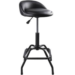lot 1049 image: SMART JERRY - Garage Shop Stools, Counter Height Bar Stools, Swivel Barstools Height Adjustable, Work Bench Stool with Back, Kitchen Bar Height Chairs, Black (330lb Weight Capacity) - Retail $75