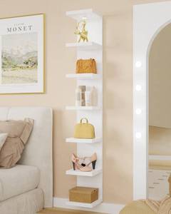 lot 1061 image: TFK 7 Tier Lack Wall Shelf Unit 77 Tall Versatile Floating Display Wall Decor Shelf,Space-Optimizing Aesthetic Solution,White - Retail $70