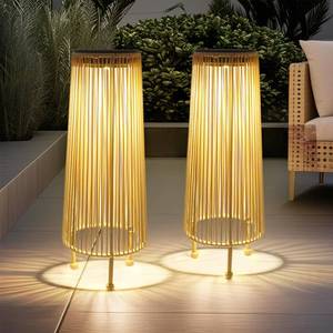 lot 1103 image: Yorezcop Outdoor Solar Floor Lamp, Upgraded Solar Patio Lamp, Brighter Outdoor Floor Lamp, Auto OnOff Patio Lamps Outdoor for Yard Garden Patio Pathway Lawn Decor 2Pack - Retail $60