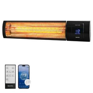 BrewVox 1500W Carbon Infrared Electric Outdoor Patio Heater with Thermostat, Horizontal & Vertical, Smart App-Controlled Scheduling & Remote On/Off, IP65 Weatherproof, Overheat Protection, 24H Timer - Retail: $150
