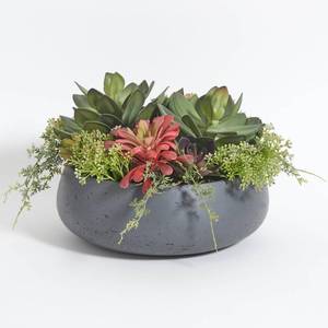 lot 1115 image: CG Hunter Faux Succulent Arrangement, Premium Artificial Indoor Plant Enhances Interior Design, Display on Any Surface in Your Home Adding an Inviting Touch of Nature, Grey Planter Pot Included - Retail $150