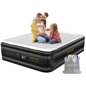 lot 1119 image: DIVON Air Mattress Queen with Built in Pump,Blow Up Mattress with Wave Pattern in 3 Mins,18 Quick Inflatable Mattress, Luxury Airbed for Home&Camping,Black,660lbs - Retail $66