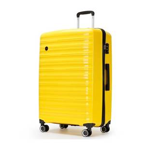 lot 1121 image: GinzaTravel 28 Inch Large Luggage with Spinner Wheels Lightweight PP Hard Shell Suitcases with TSA Lock Rolling Suitcase for Travel, Yellow - Retail $109
