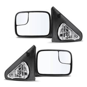 lot 1125 image: LLPTA Drive & Paasenger Towing Mirrors - Compatible with 2002-2008 Dodge Ram 1500 2500 3500 - Manual Adjustable Manual Fold Black Side View Mirrors - Retail $99