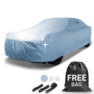 lot 1155 image: iCarCover 18-Layer Car Cover Waterproof All Weather, Premium Quality Car Covers for Automobiles, UV Protection, Charger, XJ-Series, XJ8, Lesabre, S-Class, Fits 194-201 Inches - Retail $70