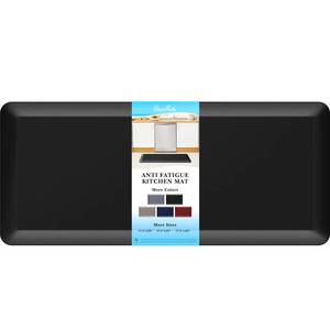 lot 1159 image: StepRite 45 Inch Thick Kitchen Mat Anti Fatigue Mat Kitchen Rugs Kitchen Decor Non-Slip, Stain Resistant, Water Resistant Kitchen Mats Desk Mat for Kitchen, Office, Workshop, Black, 17 x 39 - Retail $36