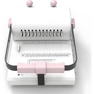 lot 1169 image: MYFTNP 12-Hole Round Hole Punch, Manual Double Spiral Binder Machine, 20-Sheet Punch Capacity, 320mm Ruler, Double-Sided Scale (inchcm), Pressure Ring Function, Fully Retractable Blade - Retail $224
