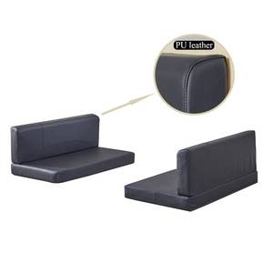 lot 1190 image: 2 bench seats RV Dinette Cushions Replacement with Momery Foam Camper Seat Couch Cushion Travel Trailer Bed (Black, 44��) - Retail $210