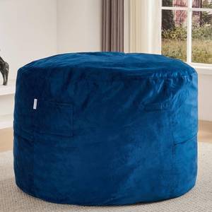 lot 1191 image: Bean Bag Chair 3ft Memory Foam Sack with Removable Velvet Cover, Ultra Soft Fabric, High Rebound Foam Filling, Portable Lazy Sofa for Adults & Teens, Navy Blue - Retail $59