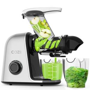 lot 1214 image: COZII Cold Press Juicer Machines,Slow Masticating Juicer Extractor Softhard Mode, 3.6 Large Feed Chute For Vegetable and Fruit, Easy to Clean Juicer, Quiet Motor, High Juice Yield - Retail $95