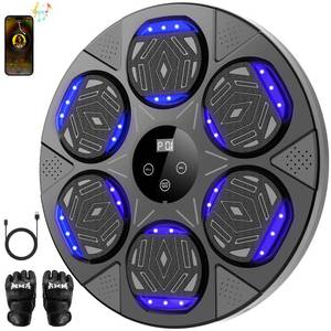 lot 1223 image: LOLBOX Music Boxing Machine, Boxing Wall Mount Machine for Kids Adult, Bluetooth Smart Boxing Traineing Machine with Boxing Gloves, Boxing Workout Equipment Target for Home, Office, Gym (Upgrade) - Retail $80