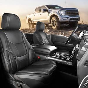 lot 1244 image: Coverland Custom Car Seat Covers Compatible with Tacoma, F150, F250, F350, Ram 1500, Silverado 1500 - Premium Fax Leather Non-Slip Waterproof Interior Front Seat-Black See Size Chart-Size A10 - Retail $240