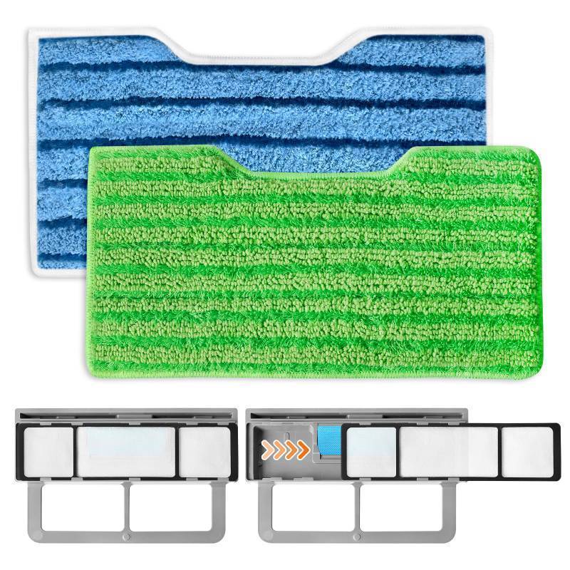 lot 43533 image: Reusable Replacement Pads Compatible with Shark Vac Pad VM252 VM251 VM200 VC205 VM250 VM200 VM200C VM190 VM250 QM250 VM190 VM200P12 Vacuum Mop Refills.  MISSING PIECES. SEE PHOTO. - Retail $17