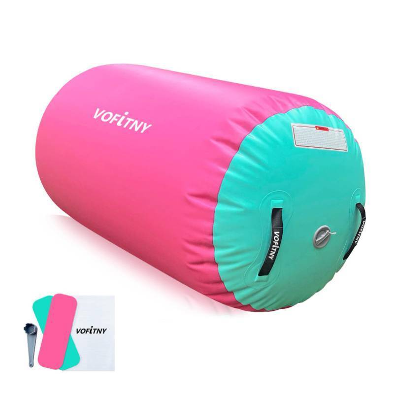 lot 43647 image: Gymnastics Air Barrel Octagon Mat Tumbler 3.3ft L x 2ft D Back Handspring Trainer for HomeGymTumbling Without Pump - Retail $70