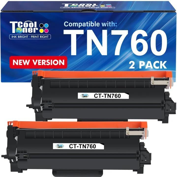 lot 43681 image: TN760 Toner for Brother Printer TN730 DCP-L2550DW Compatible for Brother TN 760 730 HL-L2395DW MFC-L2750DW TN-730TN-760 TN-760 TN-730 MFC-L2710DW HL-L2350DW HL-L2370DW HL-L2390DW Black Cartridge. ONE HAS BEEN OPENED. - Retail $24