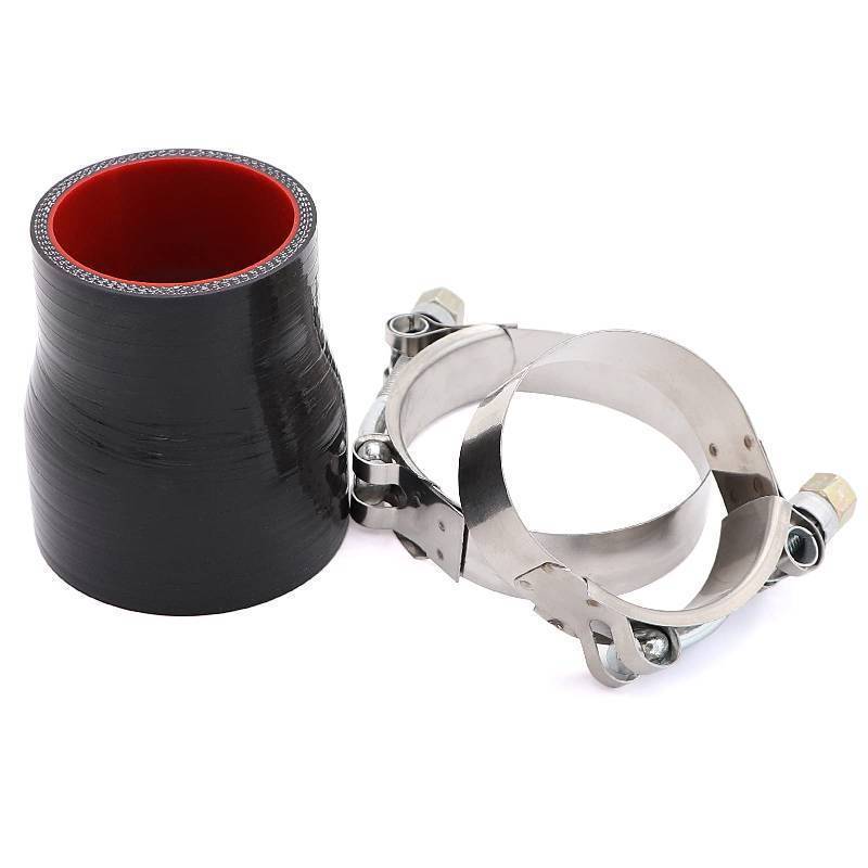 lot 54125 image: Straight Reducer Coupler Silicone Hose ID 2inch to 2.5inch 4-Ply with Stainless Steel T-Bolt Clamp for TurboIntercoolerIntake Piping - Retail $14