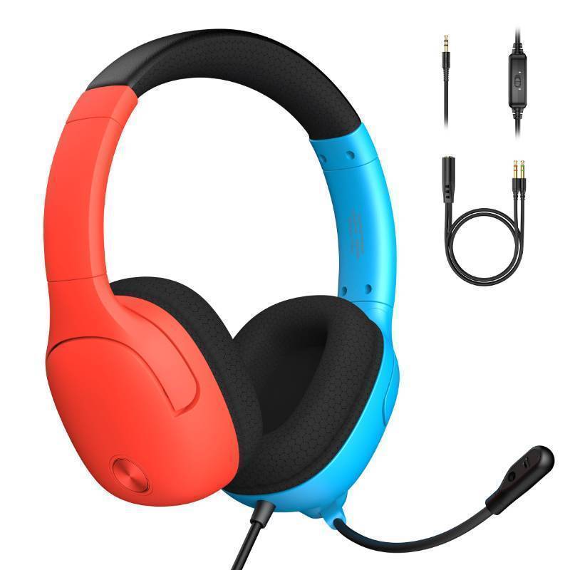 lot 61489 image: Gaming Headset for Nintendo SwitchLiteOLED, Gaming Headphones with Mic for Nintendo Switch 2 FortniteSports (RedBlue) - Retail $23