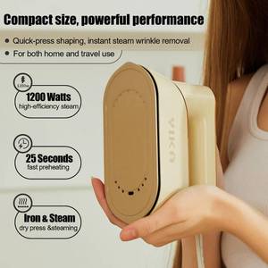lot 43736 image: Steamer for Clothes, Handheld 2-in-1 Garment Steam Iron, 25s Heat Up, Ceramic Soleplate, Dry Pressing & Steaming Fabric Wrinkle Remover for Clothing, Upholstery and All Fabrics - Retail $30