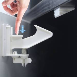 lot 43741 image: 10 Pack Cabinet Locks for Babies Child Safety Latches - 3.5 Inches Longer Baby Proofing Cabinets Drawer Lock with Adhesive Easy Installation - Retail $20