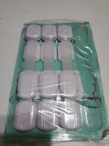 lot 43761 image: Baby Locks (6 Pack) Child Safety Cabinet Proofing - Safe Quick and Easy 3M Adhesive Cabinet Drawer Door Latches No Screws & Magnets Multi-Purpose for Furniture Kitchen Ovens Toilet Seats (6 only)  - Retail $10
