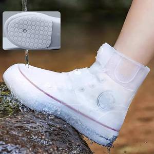 lot 43764 image: Rain Boot Covers Waterproof Rain Shoe Covers Silicone Shoe Protector Overshoes Sand Control Non-Slip Foldable Reusable Galoshes for Men Women Rainy Outdoor Cycling Fishing Camping - Retail $17