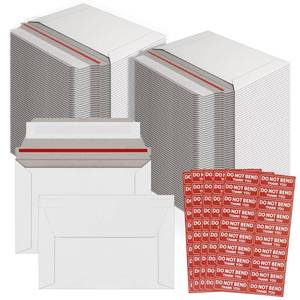 lot 43782 image: Rigid Mailers 4.5x6.5 Inch Self Seal Document Mailers, Protective Flat Cardboard Sturdy White Photography Envelopes for Photos, Document, Coins, Stamps - Retail $20