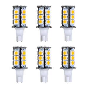 lot 43796 image: T5 T10 Wedge Base LED Light Bulb High Brightness 12VACDC 3Watt 2700K-3000K Warm White Color for Outdoor Landscape Lighting Deck Stair Step Path Lights and RV Lights Pack of 6 - Retail $20